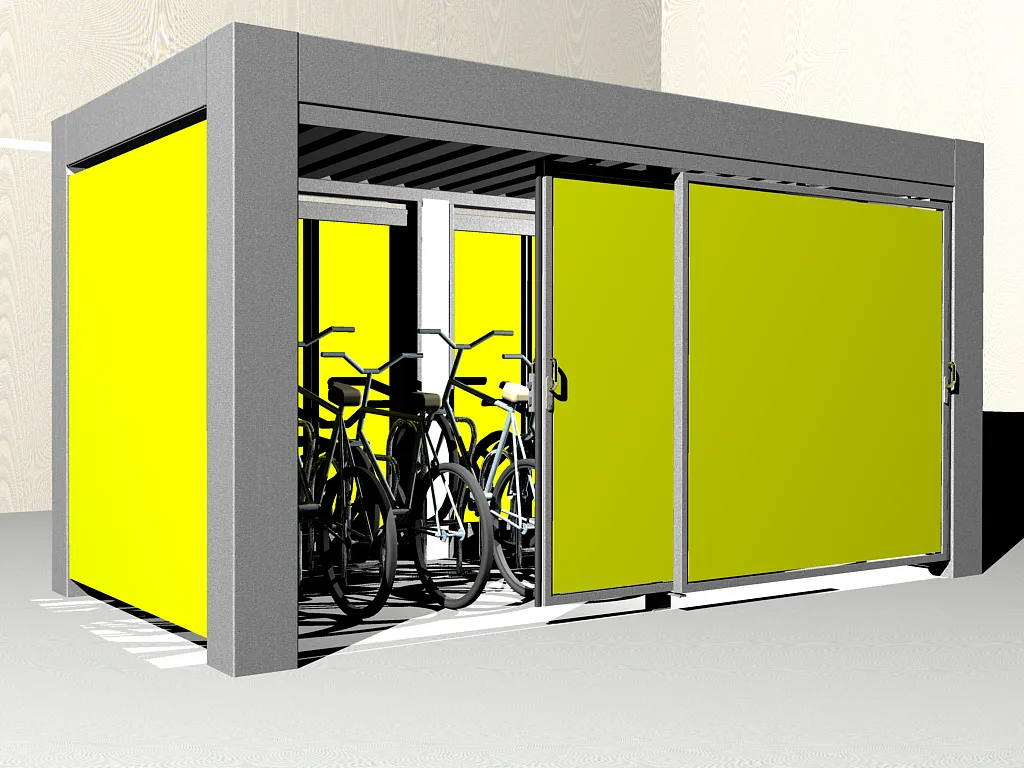 KUBUS 241 Fahrradhäuser in Reihe – modulare Fahrradüberdachung für Kommunen