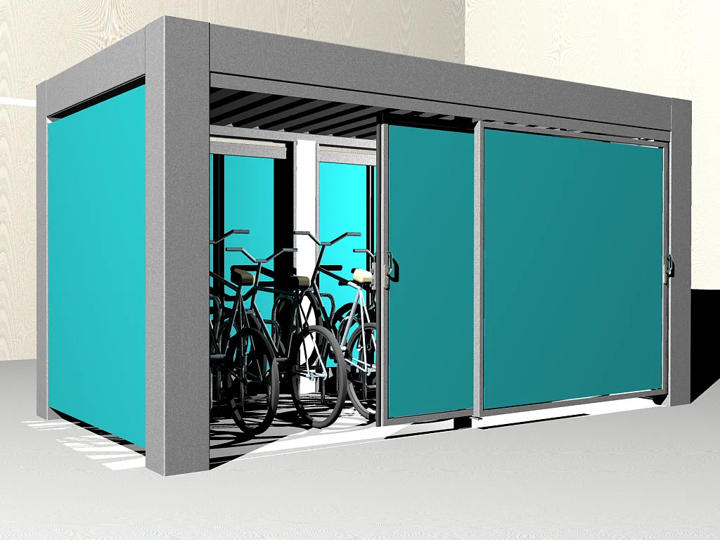 KUBUS 241 Fahrradhaus Seitenansicht – wetterfester Schutz für Fahrräder